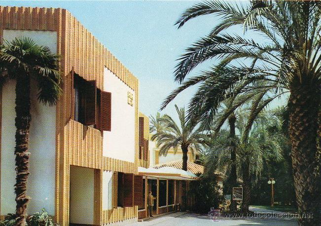 Postales: Elche - 1010 Hotel Huerto del Cura - Edificio principal y parking - Foto 1