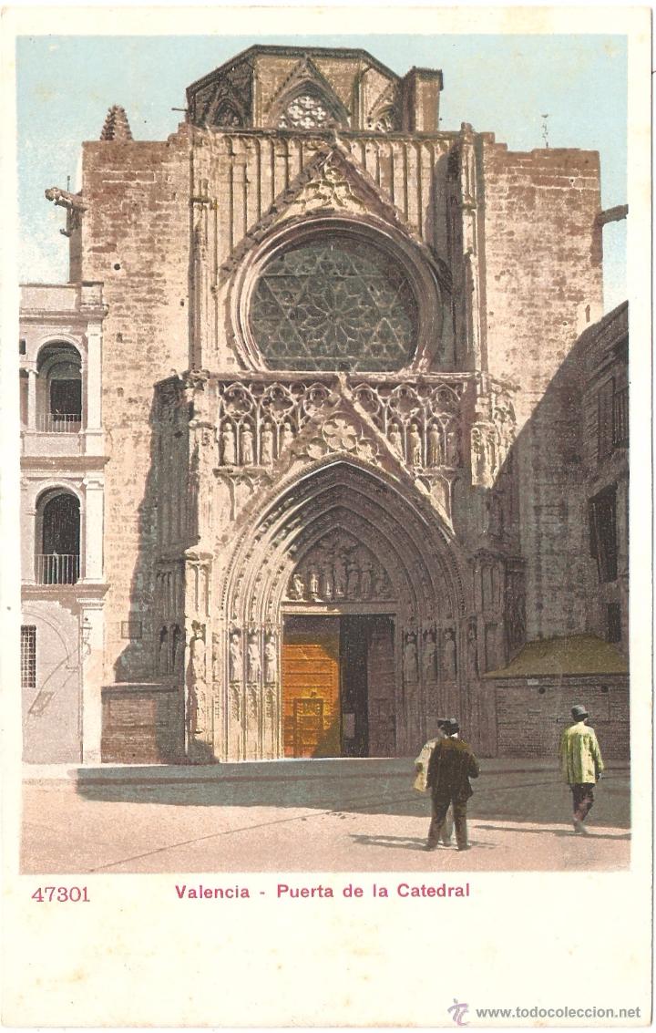 Postales: VALENCIA PUERTA DE LA CATEDRAL - Foto 1