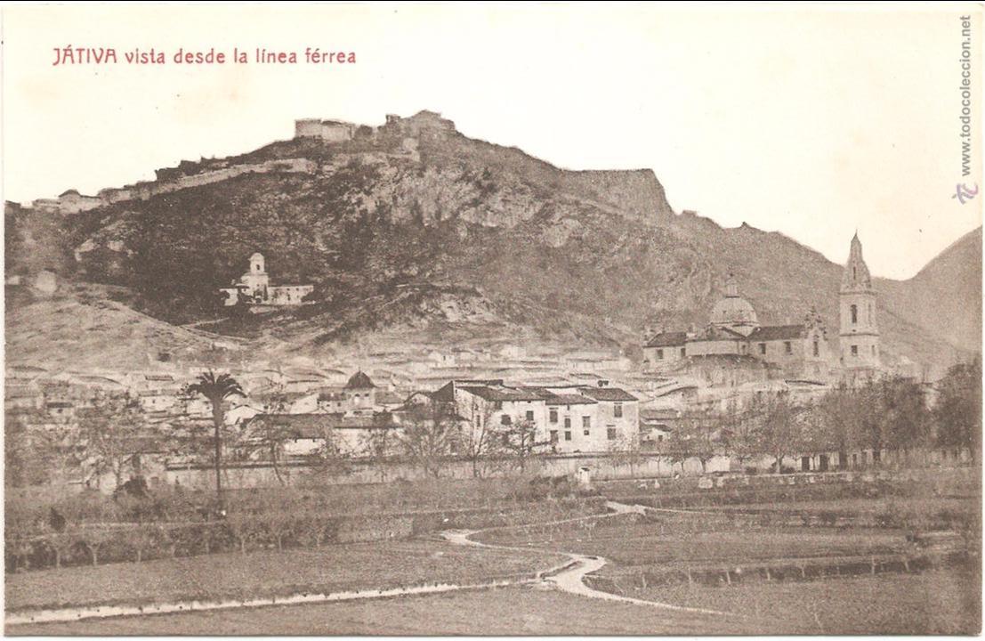 Postales: JATIVA VISTA DESDE LA LINEA FERREA