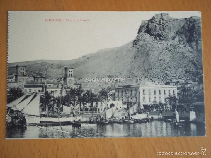 Postcards: POSTAL ALICANTE. PUERTO Y CASTILLO.ARCA DE NO&Eacute;. SIN CIRCULAR. ORIGINAL DE &Eacute;POCA.