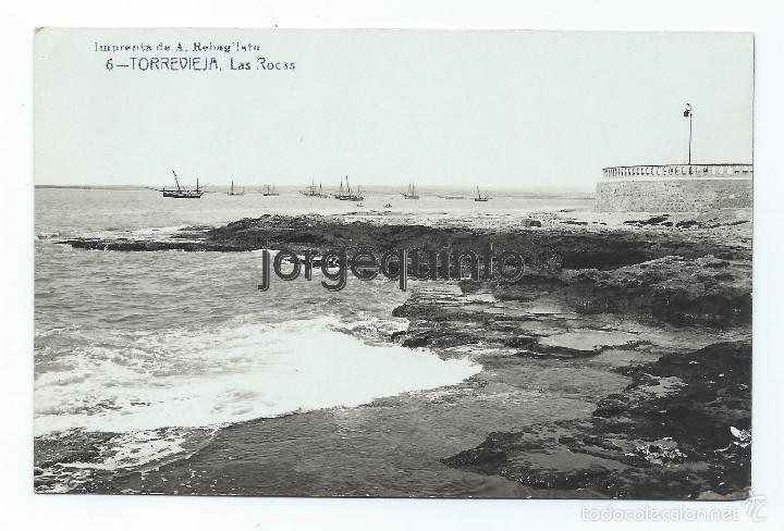 Postales: POSTAL. 6 - TORREVIEJA. LAS ROCAS. ANDR&Eacute;S FABERT. IMPRENTA DE A. REBAGLIATO.