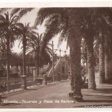 Postales: ALICANTE. 1313. PASARELA Y PLAZA DE RAMIRO. ED. UNIQUE. ESCRITA 1931. VELL I BELL.