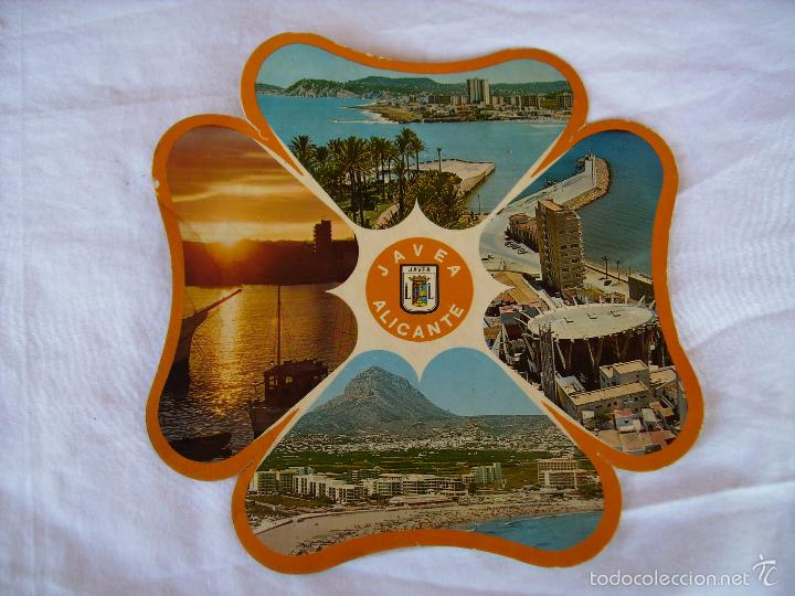 Postcards: **ANTIGUA POSTAL EN FORMA DE TREBOL DE 4 HOJAS,  PARA COLECCION.//JAVEA, ALICANTE// (15x 15 cm)**