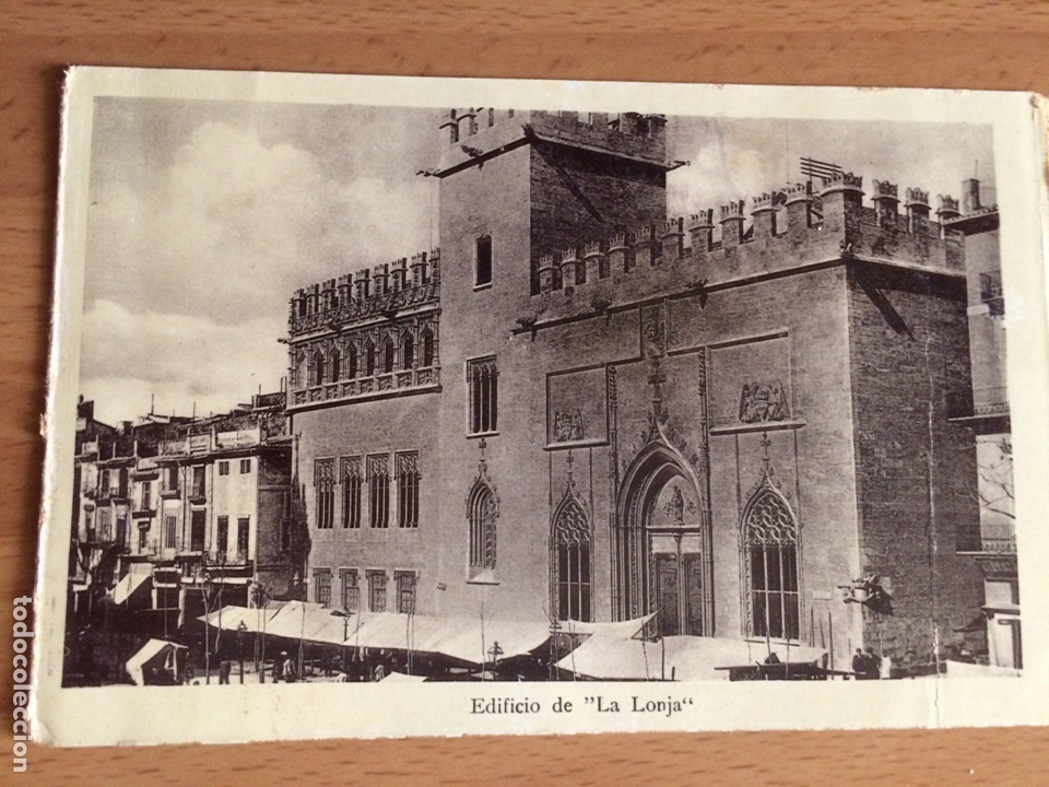 Postales: Antigua postal de Valencia edificio de la lonja - Foto 1