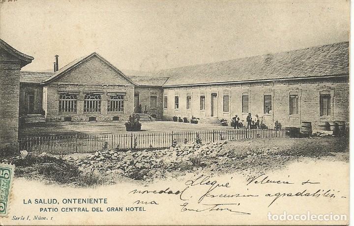 Postales: (XJ-170601)POSTAL DE LA SALUD,ONTENIENTE-PATIO CENTRAL DEL GRAN HOTEL.ARCHIVO CELESTINO MUGA