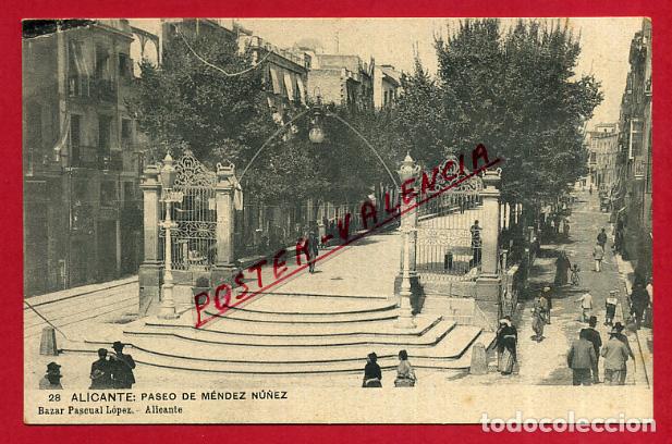 Postais: POSTAL ALICANTE , PASEO DE MENDEZ NU&Ntilde;EZ , ORIGINAL , P86136