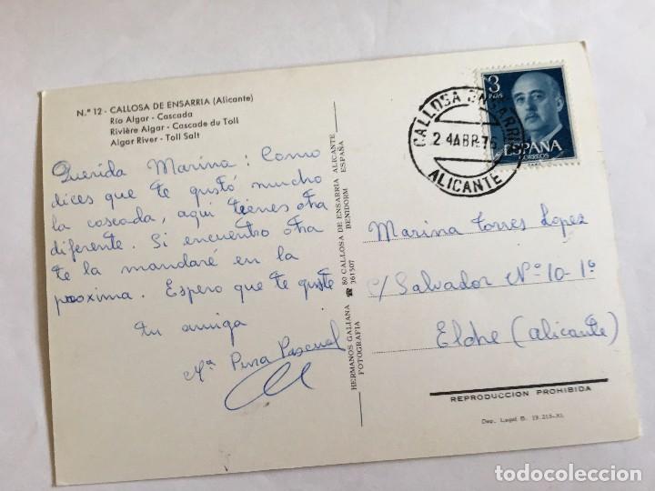 Postkarten: RM400 TARJETA POSTAL ORIGINAL CIRCULADA SELLO Y MATASELLO ALICANTE CALLOSA DE ENSARRIA