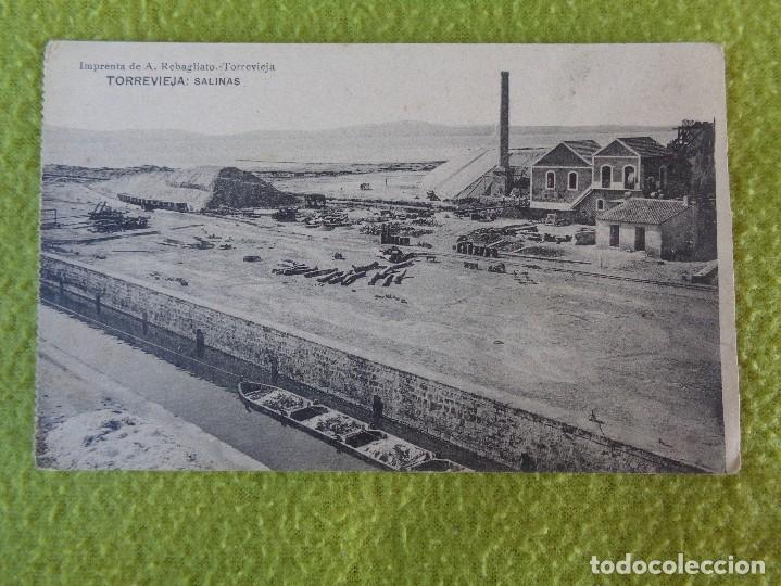 Postcards: TORREVIEJA ( ALICANTE ) -- SALINAS -- ANDR&Eacute;S FABERT -- IMPRENTA DE A. REBAGLIATO - SIN CIRCULAR