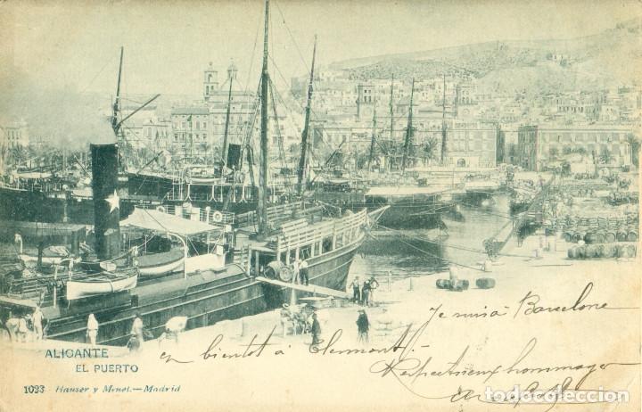 Postkarten: ALICANTE EL PUERTO CIRCULADA EN 1903. HAUSER Y MENET.