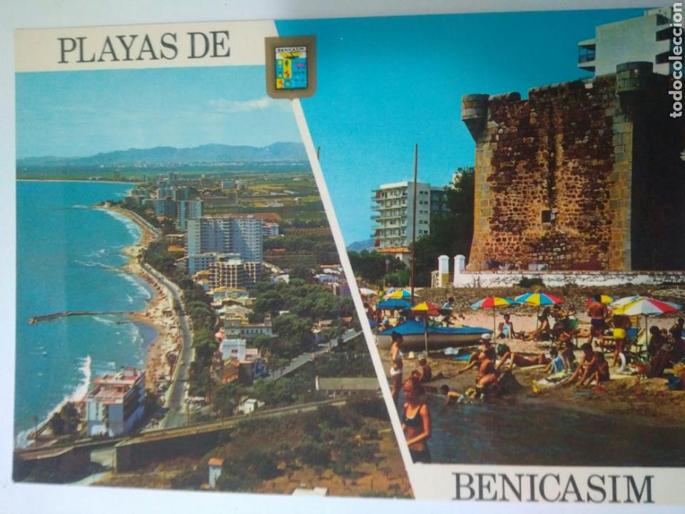 Postales: Antigua postal circulada playas de benicasim,a&ntilde;o 86