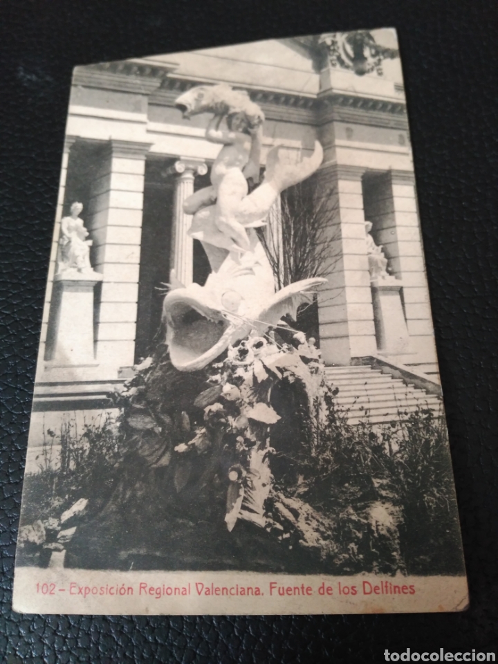 Postkarten: Fototipia Thomas, postal 102 Exposici&oacute;n Valenciana, Fuente de los delfines