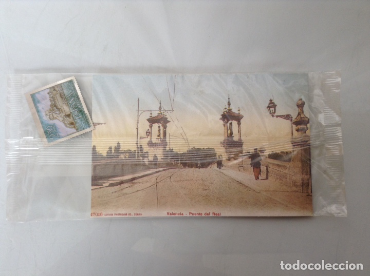 Postcards: Postal y sello diario Levante Puente del Real