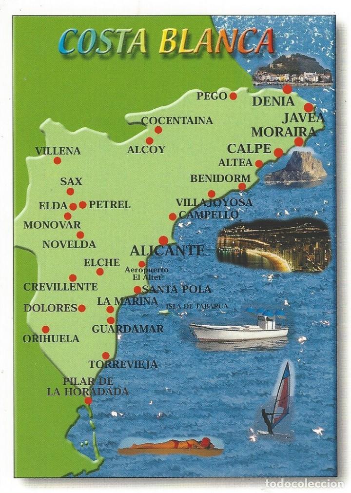mapa costa comunidad valenciana costa blanca. mapa.   Comprar Postales de la Comunidad Valenciana 