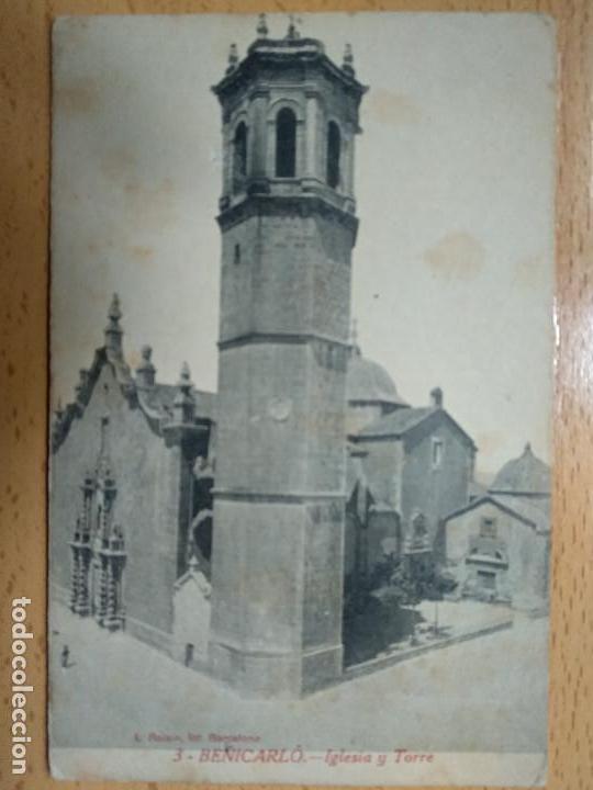 Postkarten: BENICARL&Oacute;. IGLESIA Y TORRE. L. ROISIN.