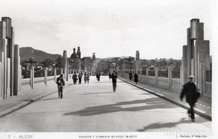 Postkarten: alcoy. 7 puente y avenida blasco iba&ntilde;ez. roisin
