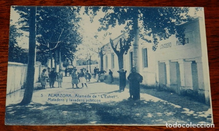 Postkarten: POSTAL DE ALMAZORA, CASTELLON, N.5, ALAMEDA DE L&acute;ESTRET, MATADERO Y LAVADERO PUBLICO, ED. VICENTE DI