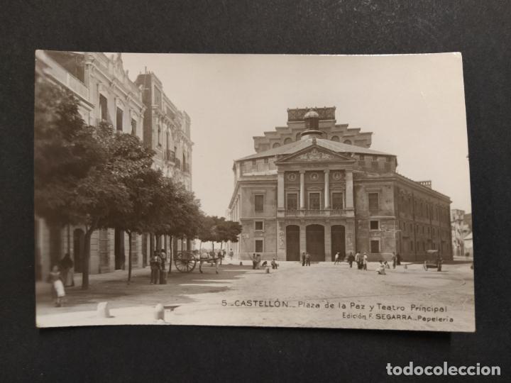 Postkarten: CASTELLON-PLAZA DE LA PAZ Y TEATRO PRINCIPAL-5-ED&middot;F.SEGARRA-FOTOGRAFICA-POSTAL ANTIGUA-(64.584)