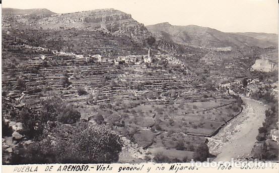 Postcards: POSTAL PUEBLA DE ARENOSO VISTA GENERAL Y RIO MIJARES