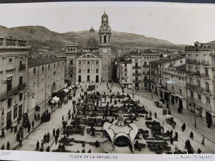 Postcards: ALCOY-PLAZA DE LA REPUBLICA-2-ROISIN-POSTAL FOTOGRAFICA ANTIGUA-(65.773)