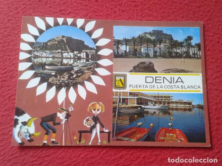 POSTAL POST CARD DE DENIA ALICANTE DIVERSOS ASPECTOS ESCRITA Y CIRCULADA CON SELLOS....CARTE POSTALE (Postales - España - Comunidad Valenciana Moderna (desde 1940))