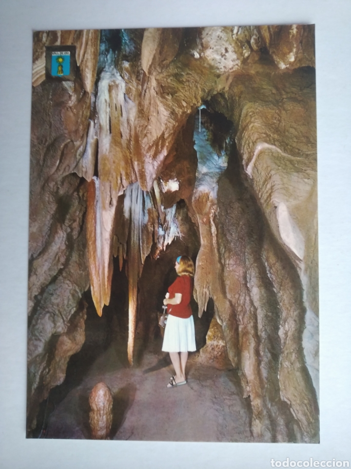 Postales: Postal Castell&oacute;n 5 valle de Ux&oacute; gruta de San Jos&eacute; paso de la Glorieta excmo ayuntamiento escudo oro