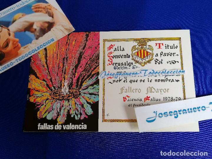 Postales: FALLA CONVENTO JERUSALEN TITULO FALLERO MAYOR 1978-79 - Foto 2