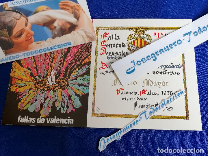 Postales: FALLA CONVENTO JERUSALEN TITULO FALLERO MAYOR 1978-79 - Foto 4