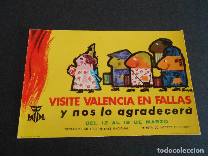 Postales: TARJETA DE FALLAS DE VALENCIA 1966 - Foto 1