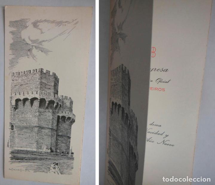 Postales: TORRES DE SERRANOS. BALLESTER Arturo (dibujo) 1966. 25x11 cm