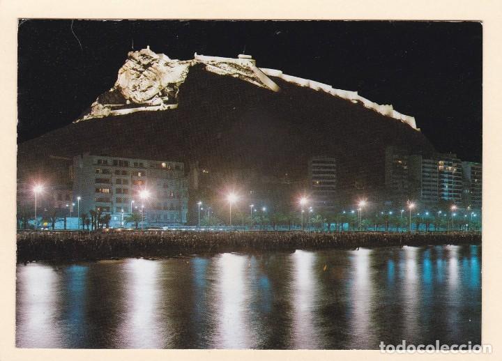 Postcards: POSTAL VISTA NOCTURNA CASTILLO DE STA. BARBARA. ALICANTE - COSTA BLANCA (1972)