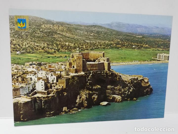 Cartes Postales: TARJETA POSTAL. PE&Ntilde;ISCOLA. CASTELLON. CASTILLO Y PLAYA.