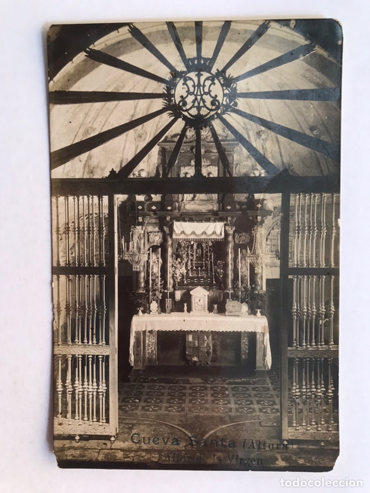 Postcards: CUEVA SANTA, Altar de la Virgen.., ALTURA Castellon. Postal La Industrial Fotograf&iacute;ca (h.1900?)