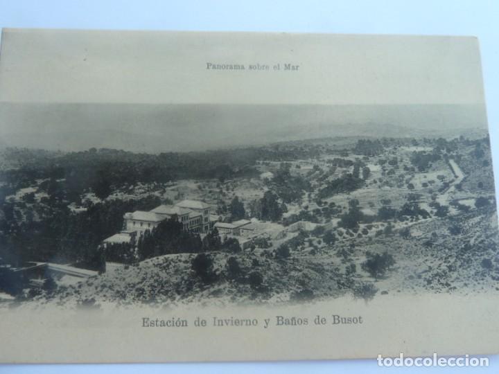Postales: ESTACION DE INVIERNO Y BA&Ntilde;OS DE BUSOT. PANORAMA SOBRE EL MAR