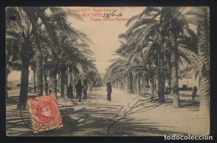 Postcards: B-0066- ALICANTE. PASEO DE LOS MARTIRES.