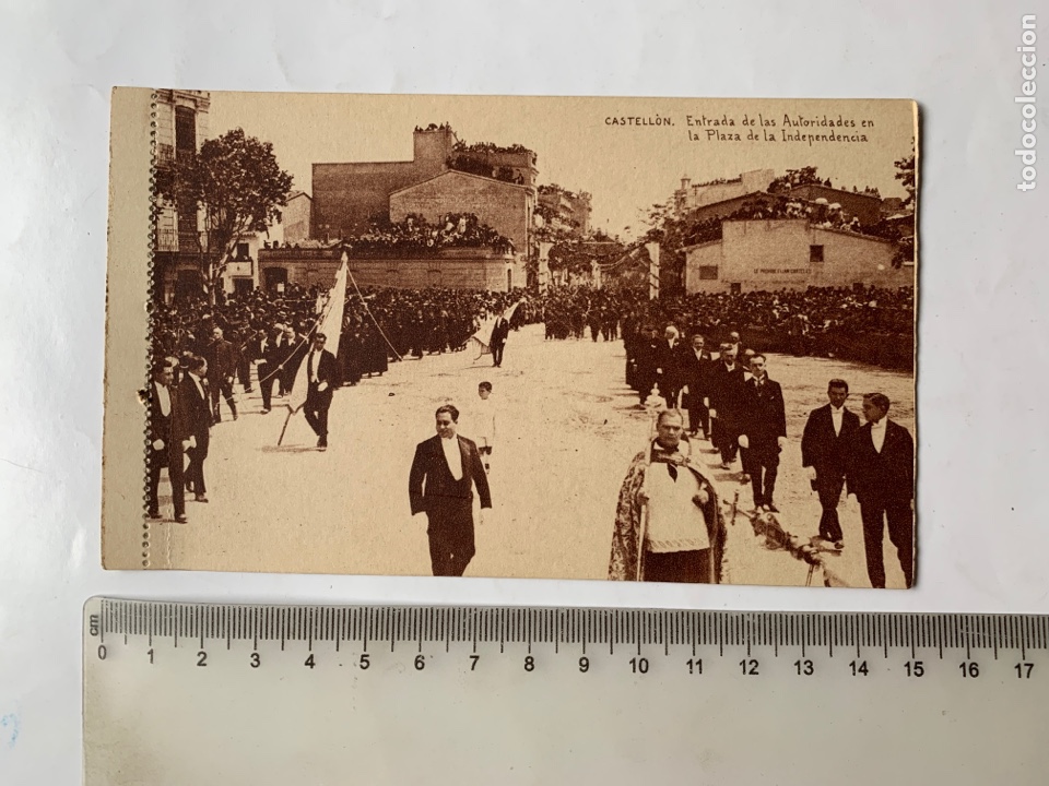Postales: POSTAL. CASTELL&Oacute;N. CORONACI&Oacute;N VIRGEN DE LIDON. ENTRADA AUTORIDADES PLAZA INDEPENDENCIA. HUECOG. J.MU