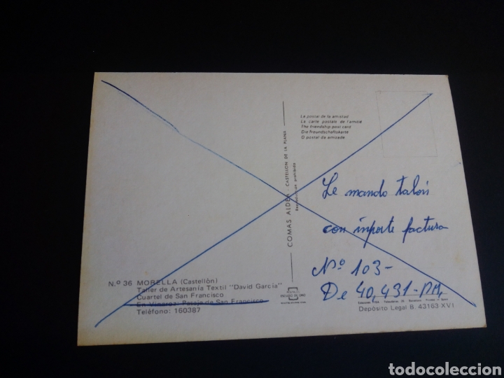 Postales: MORELLA. N&ordm; 39, COMAS ALDEA. - Foto 2