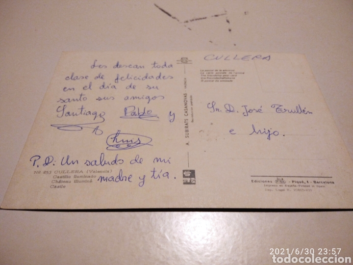 Postales: Postal Cullera castillo - Foto 2