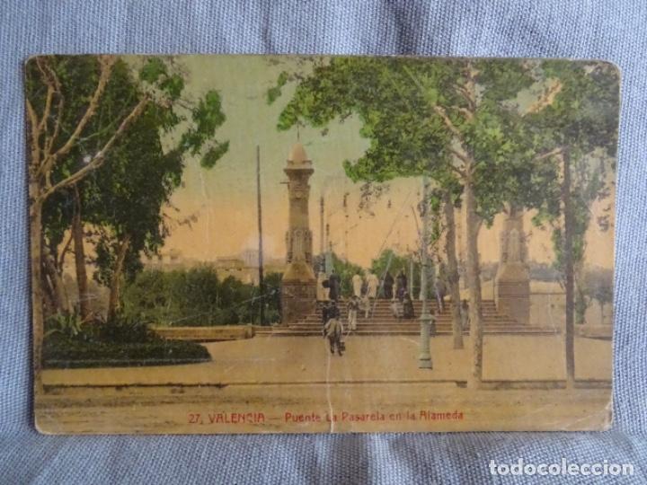 Postais: VALENCIA. 27. PUENTE LA PASARELA EN LA ALAMEDA. CASTA&Ntilde;EIRA Y ALVAREZ.
