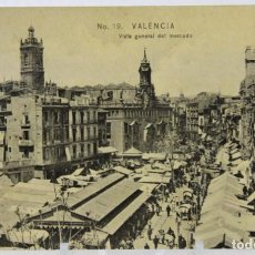 Postales: VALENCIA VISTA GENERAL DEL MERCADO Nº19. COLECCIÓN E.B.P. CIRCULADA EN DICIEMBRE DE 1908