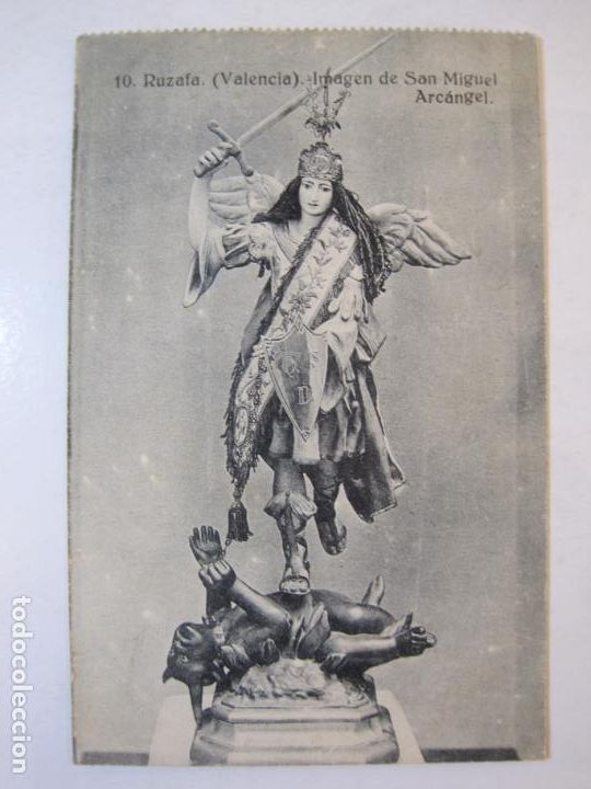 Postales: RUZAFA (VALENCIA)-IMAGEN DE SAN MIGUEL ARCANGEL-PUBLICIDAD JUNTA DE FESTEJOS-GRAFOS-(85.415)