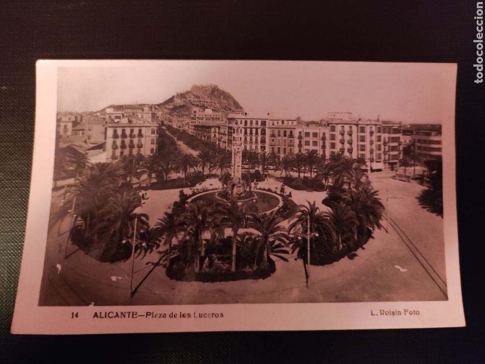 Postkarten: 14 Alicante Plaza de los Luceros. L. Roisin. No circulada. ZZC