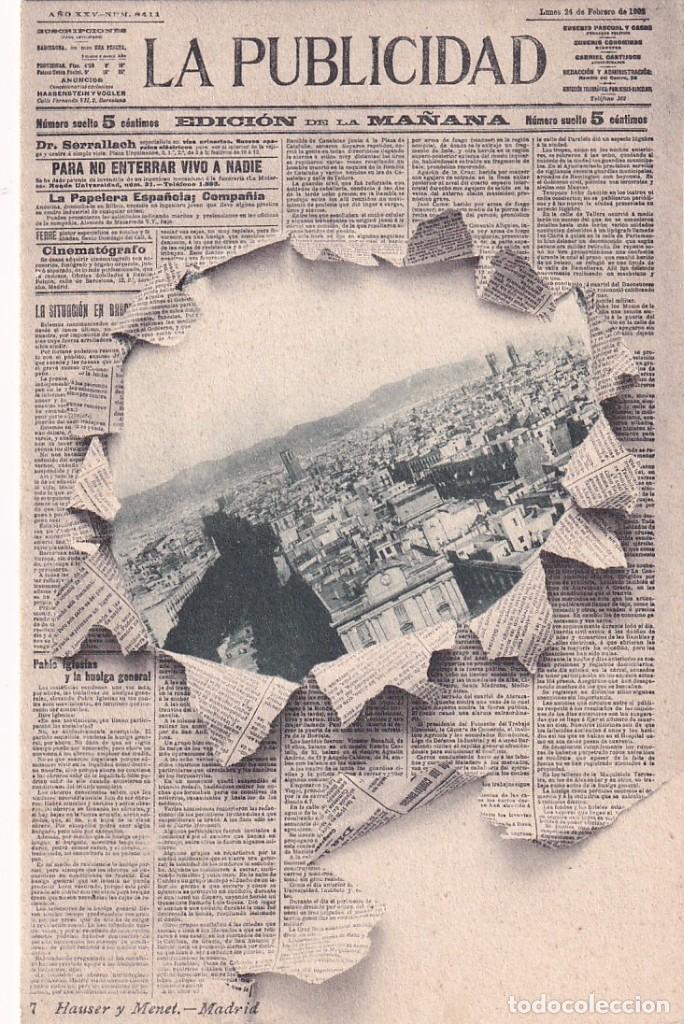 Postkarten: LA PUBLICIDAD. EDICION DE LA MA&Ntilde;ANA. HAUSER Y MENET 7 REVERSO SIN DIVIDIR. SIN CIRCULAR.