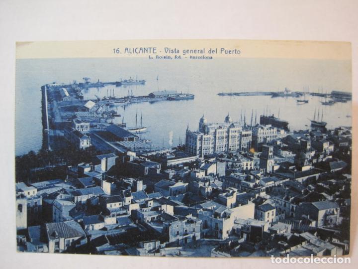 Cartoline: ALICANTE-VISTA GENERAL DEL PUERTO-ROISIN-16-POSTAL ANTIGUA-(86.582)