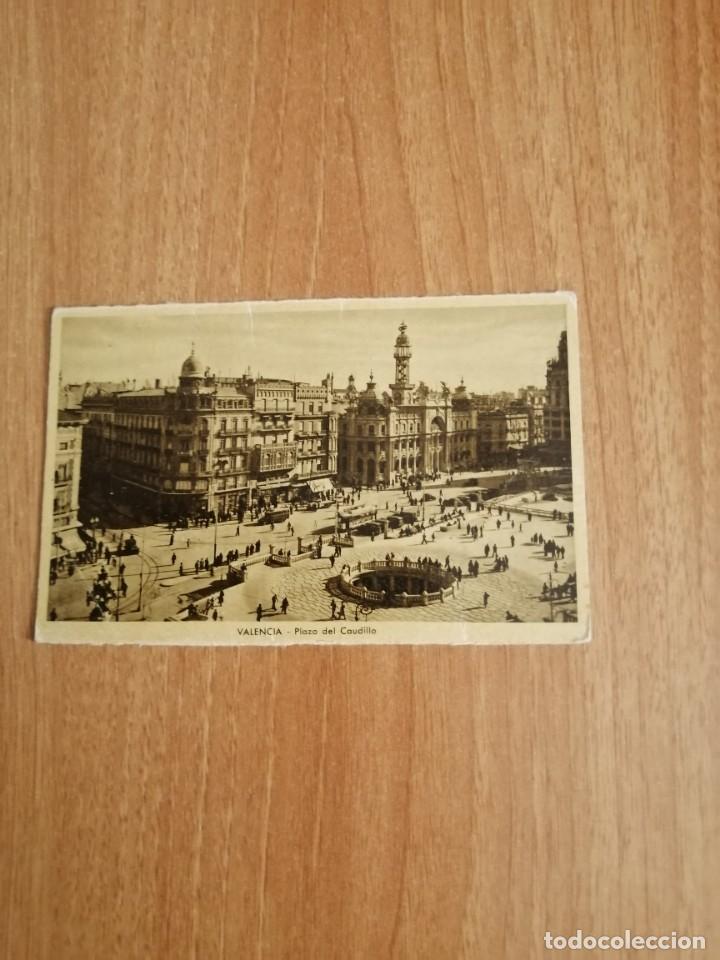 Postais: POSTAL VALENCIA PLAZA DEL CAUDILLO ESCRITA