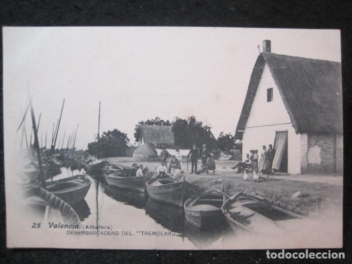 Postkarten: VALENCIA-ALBUFERA-DESEMBARCADERO DEL TREMOLAR-LACOSTE-25-REVERSO SIN DIVIDIR-POSTAL ANTIGUA-(88.389)