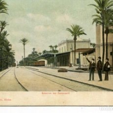 Postales: ELCHE-ESTACIÓN DEL FERROCARRIL- AÑO 1905-SIN DIVIDIR. Lote 313140583