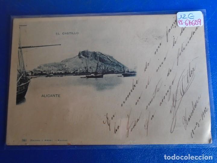 Postais: (PS-67609)POSTAL DE ALICANTE-EL CASTILLO.HAUSER Y MENET.CIRCULADA A&Ntilde;O 1902
