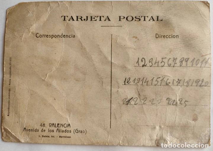 Postales: VALENCIA AVENIDA DE LOS ALIADOS GRAO - Foto 2