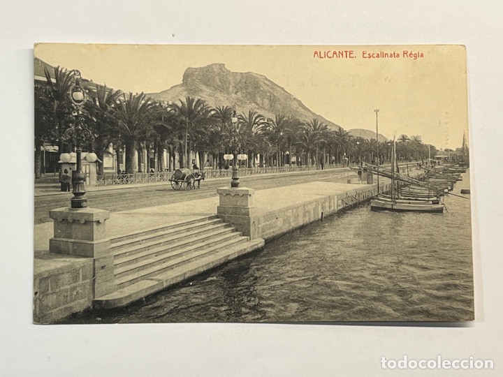 Postkarten: ALICANTE. Postal animada. Escalinata Regia. Fototipia Thomas (h.1910?) S/ C