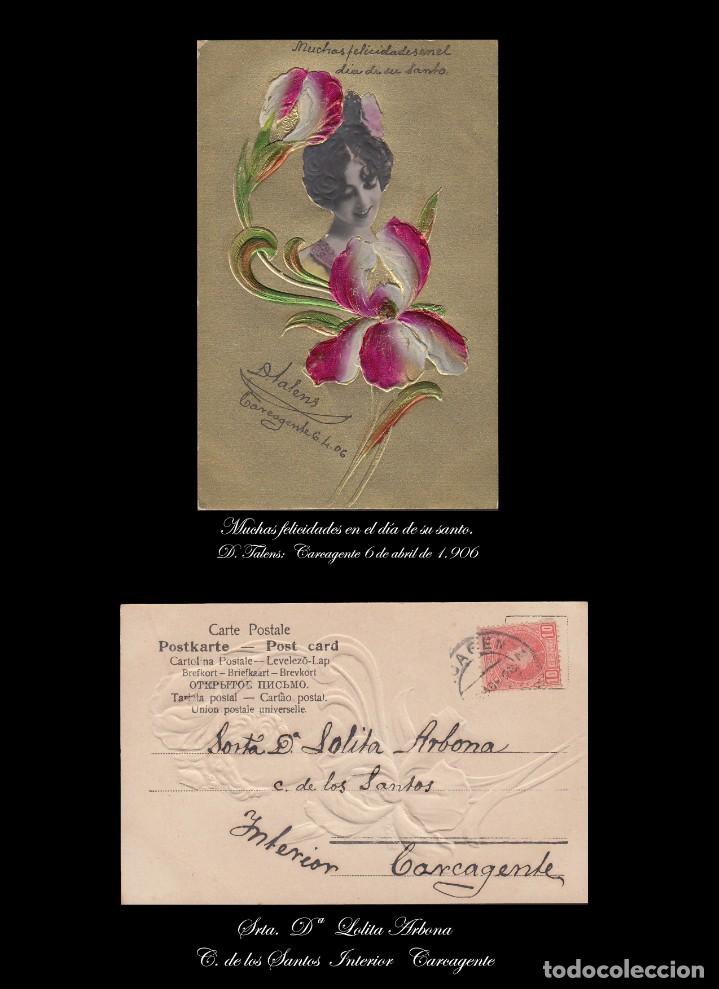 Postcards: POSTAL ROM&Aacute;NTICA BELL&Iacute;SIMA DE 1906